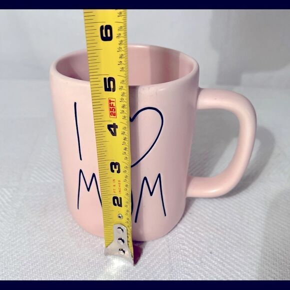 Rae Dunn Mug PINK I LOVE (heart) MOM Ceramic Cup Dishwasher Safe Magenta. - Picture 4 of 9
